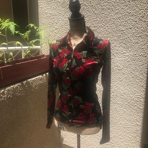 Vintage velvet Betsy Johnson blouse